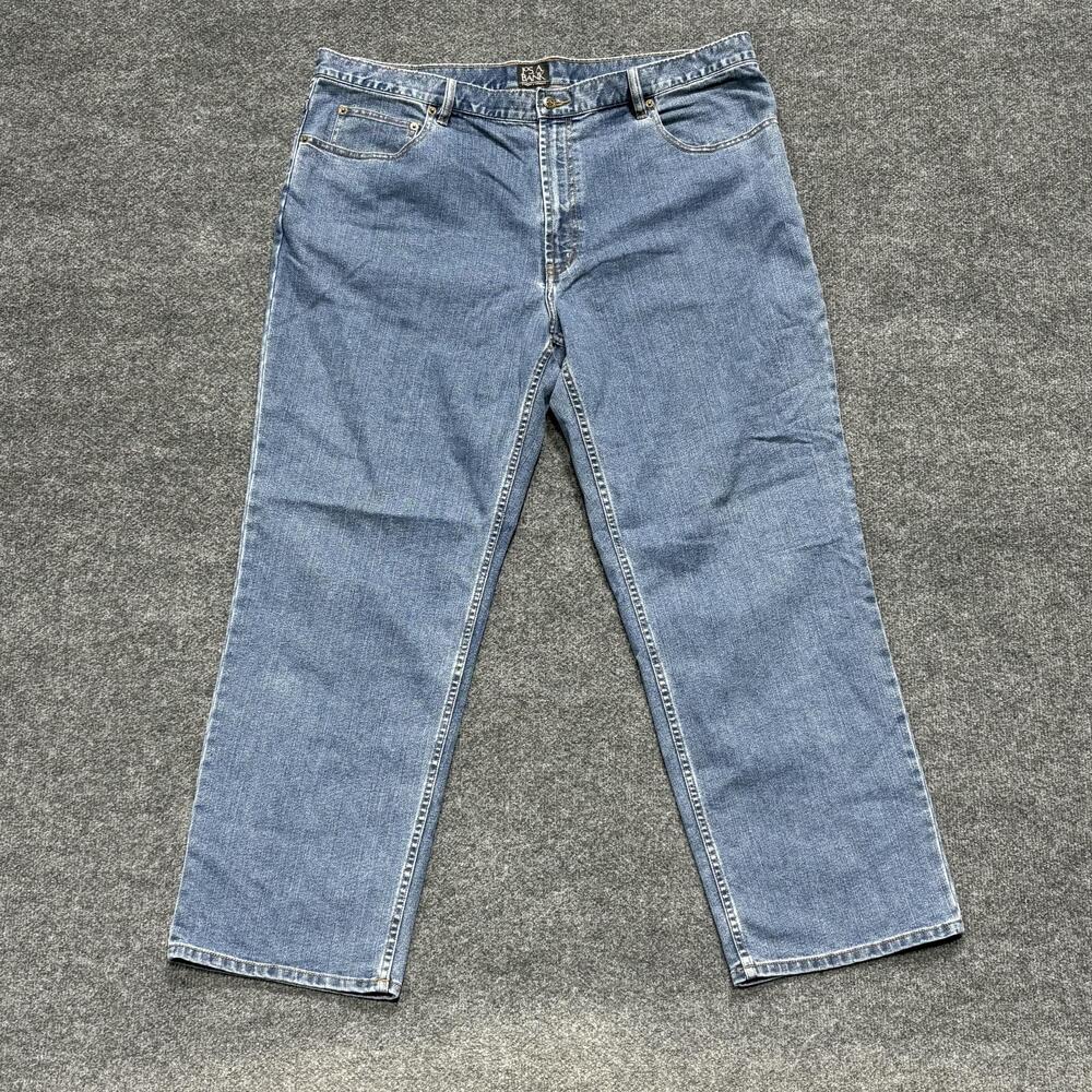 Jos. A. Bank Jeans Mens 42x30 Blue Traveler's Collection Stretch Denim Zip Fly